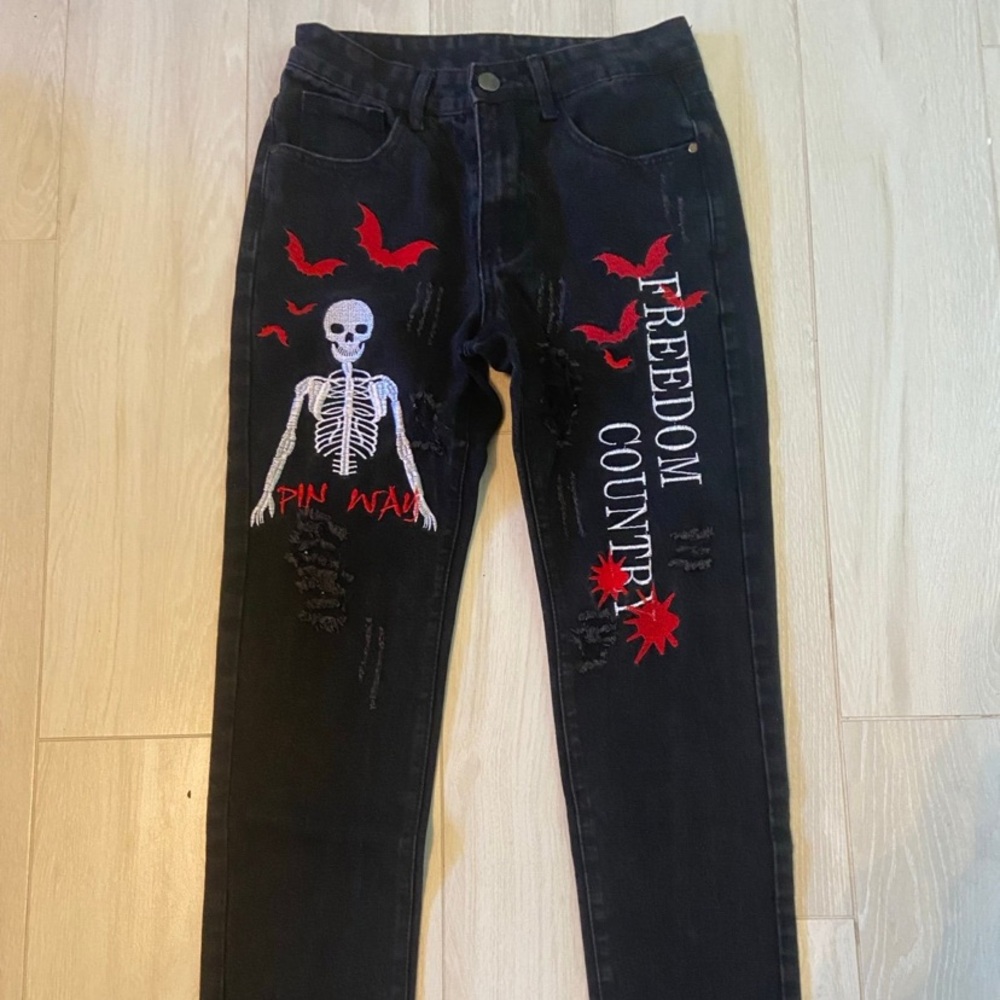 Gothic Custom Black Jeans